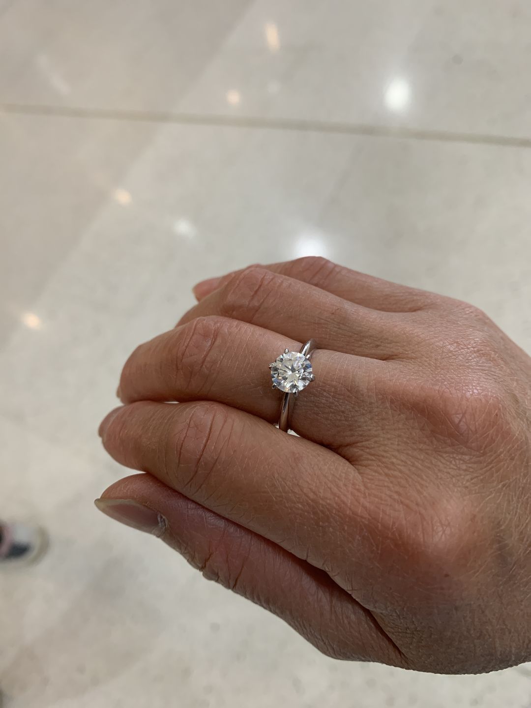 Customer photo review of Six Prong Solitaire CVD Diamond Ring