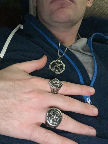 Customer photo review of ST MICHAEL PROTECT US NECKLACE