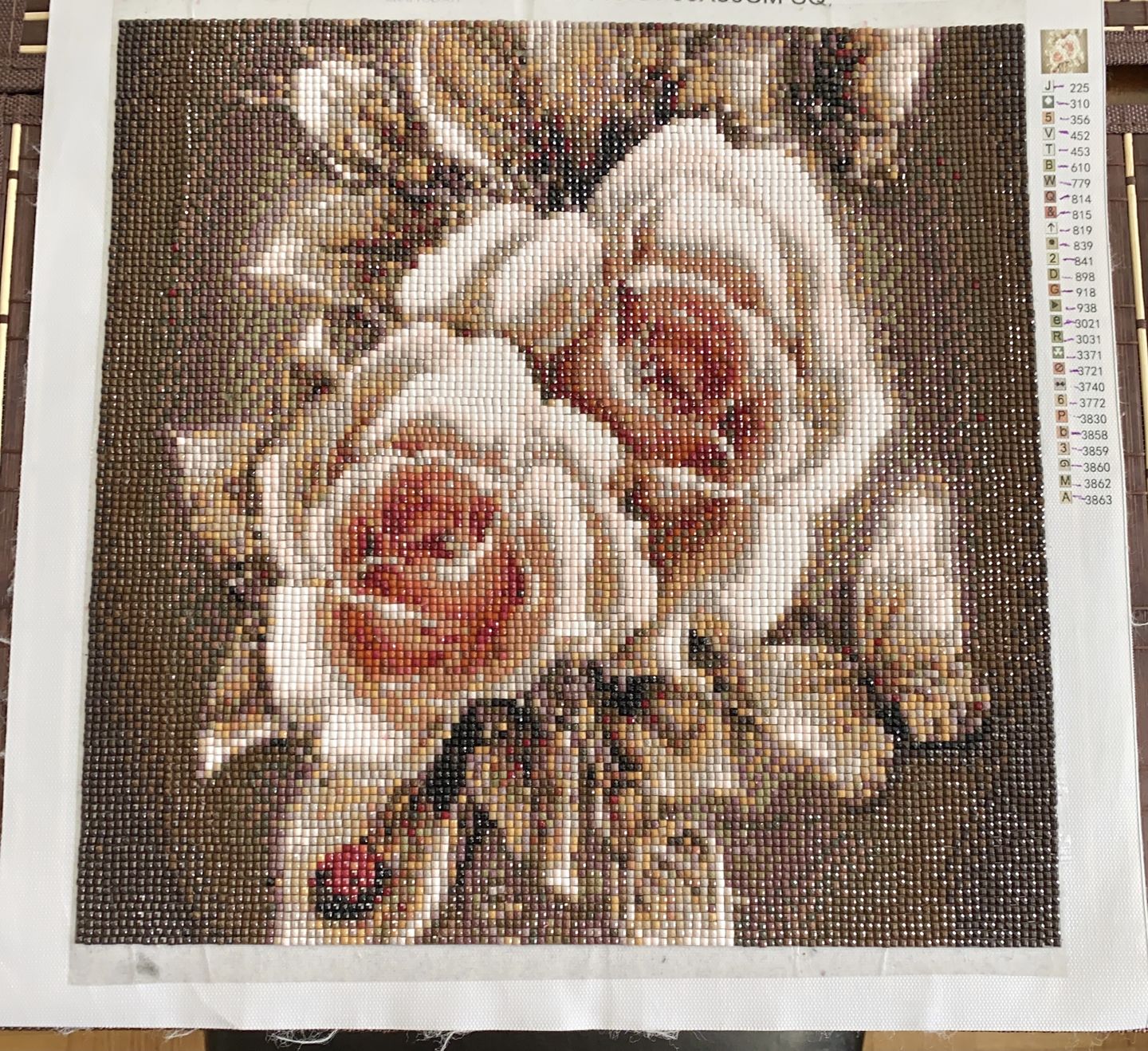 Customer photo review of Sepia Roses - Diamond Painting Kit