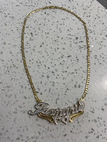 Customer photo review of Kids Double Plated Heart Name Necklace