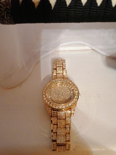 Customer photo review of 41MM Big Face Iced Out Watch Gold