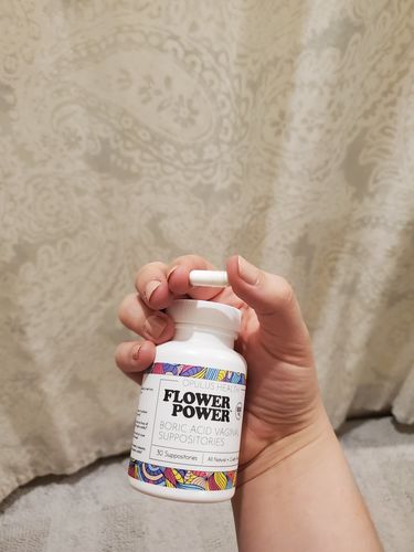 Customer photo review of Flower Power® Boric Acid Suppositories for Odor and Balance (30ct/ea)