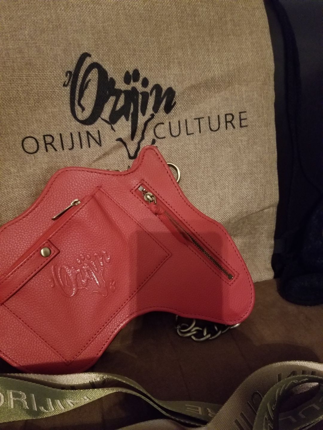 Customer photo review of Africa Fanny Pack/ CrossBody Bag - Red Leather