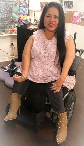 Customer photo review of Petite Rockstud High Heeled Short Boots AP65