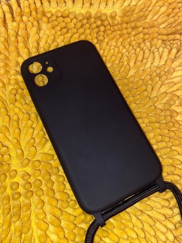 Customer photo review of Liquid Silicone Crossbody Black iPhone Case