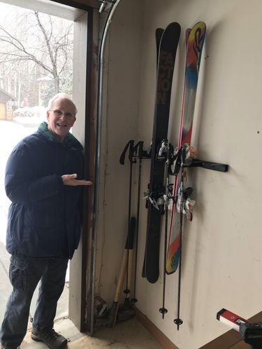 Customer photo review of Wall Mount Snow Ski Rack for Garage