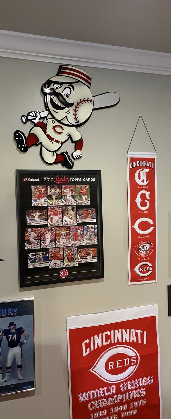 Customer photo review of Cincinnati Reds Mr. Red 3D Metal Artwork