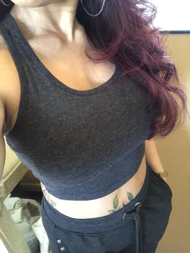 Customer photo review of Melly Top  Charcoal Gray