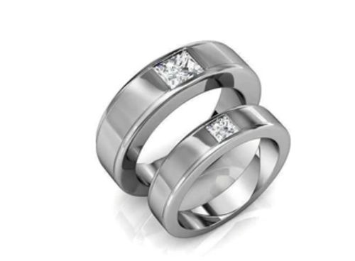 Customer photo review of 0.85 CT Princess Cut Natural Diamonds - Wedding Sets