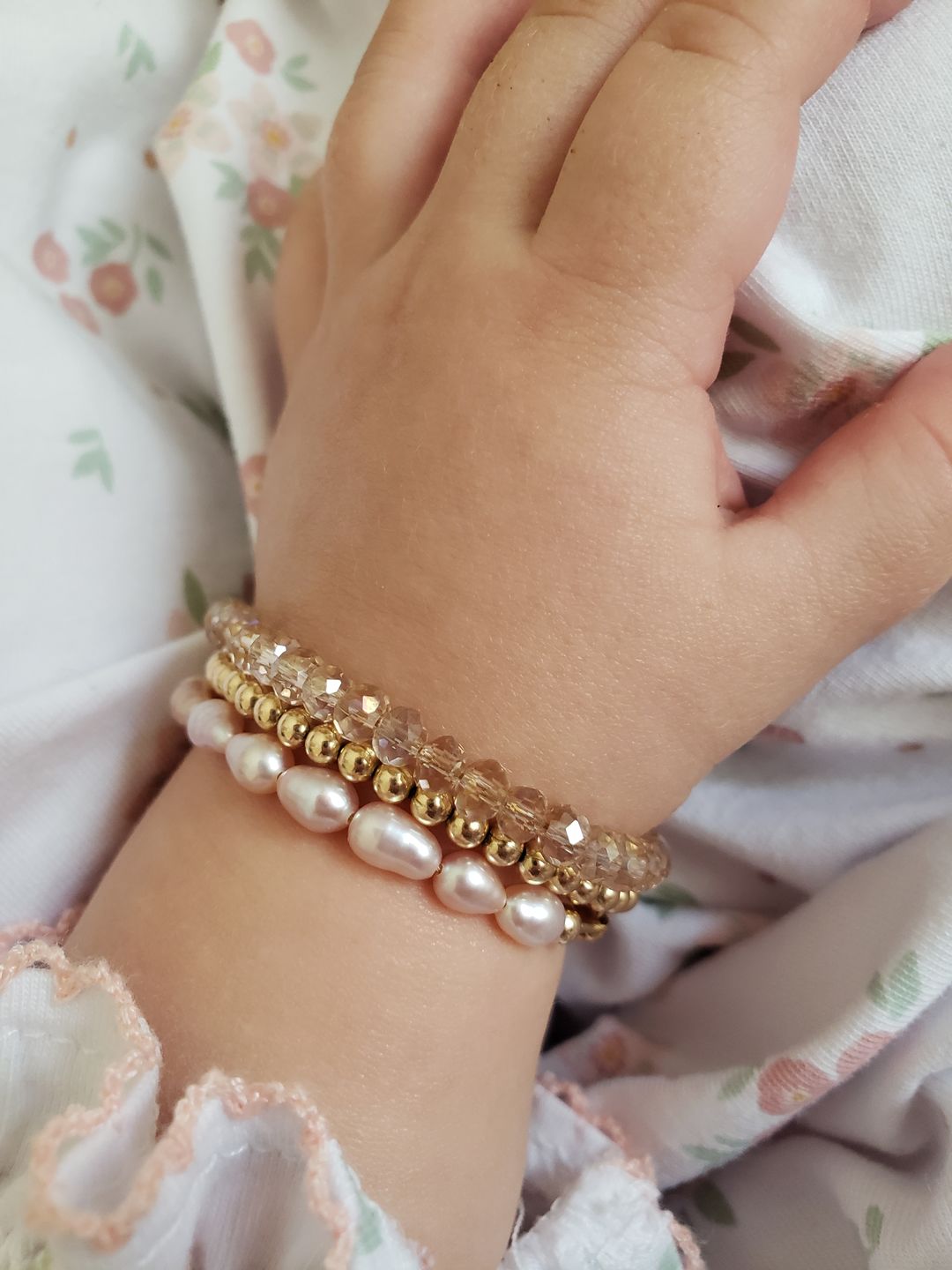 Customer photo review of Darling Baby Bracelet (4MM beads)