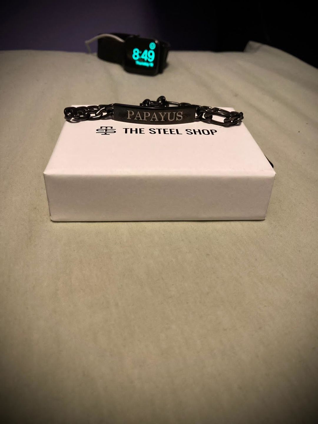 Customer photo review of 7mm Stainless Steel Figaro Link Engravable ID Bracelet