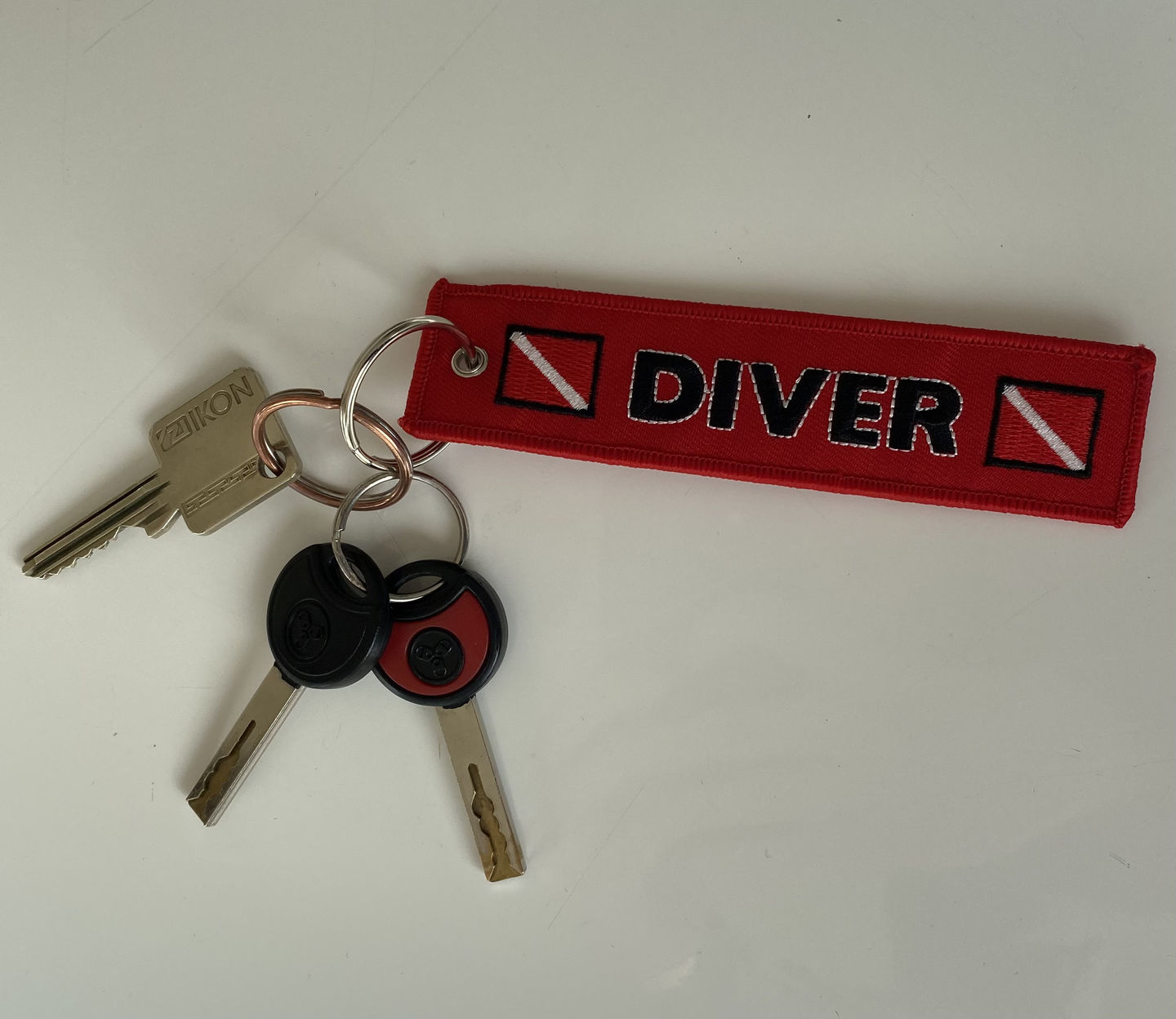 Customer photo review of Embroided Key Chain: Diver