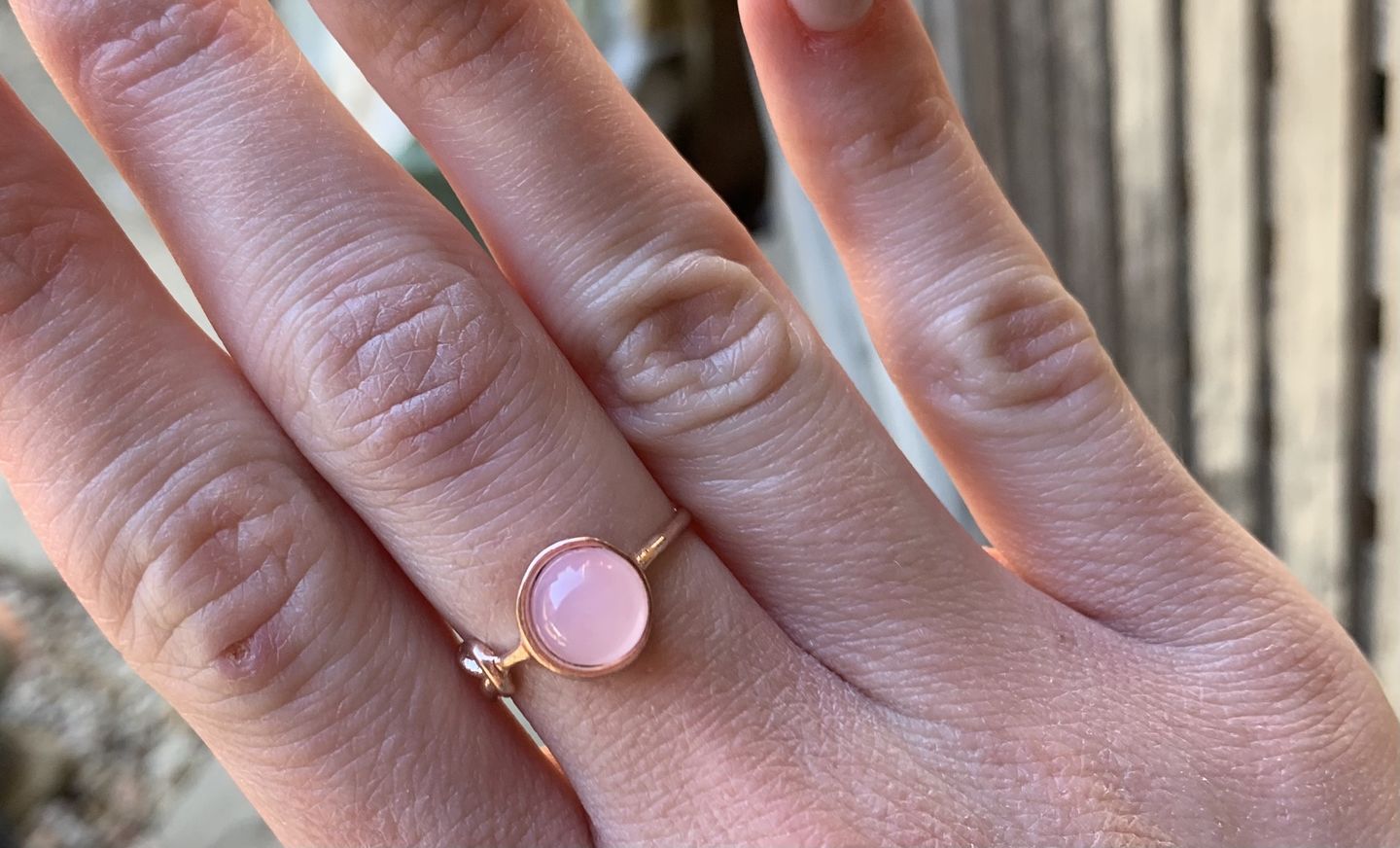Customer photo review of Pink Moonstone Crystal Ring