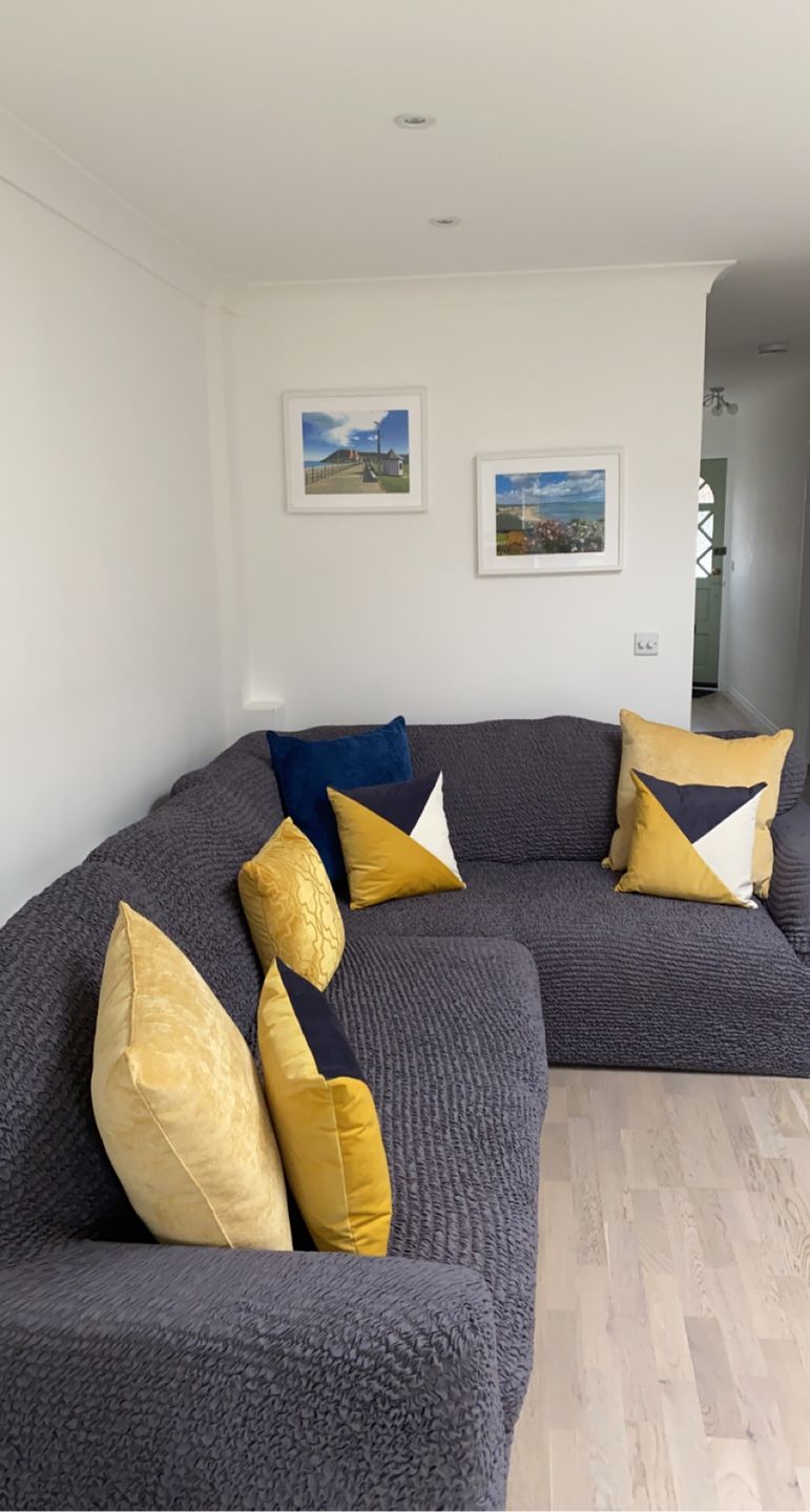 Customer photo review of Corner Sofa Cover - Charcoal  Microfibra