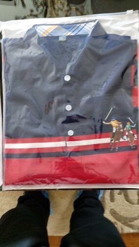 Customer photo review of Mens Pony Polo Shirt Striped Slim Fit Long Sleeved