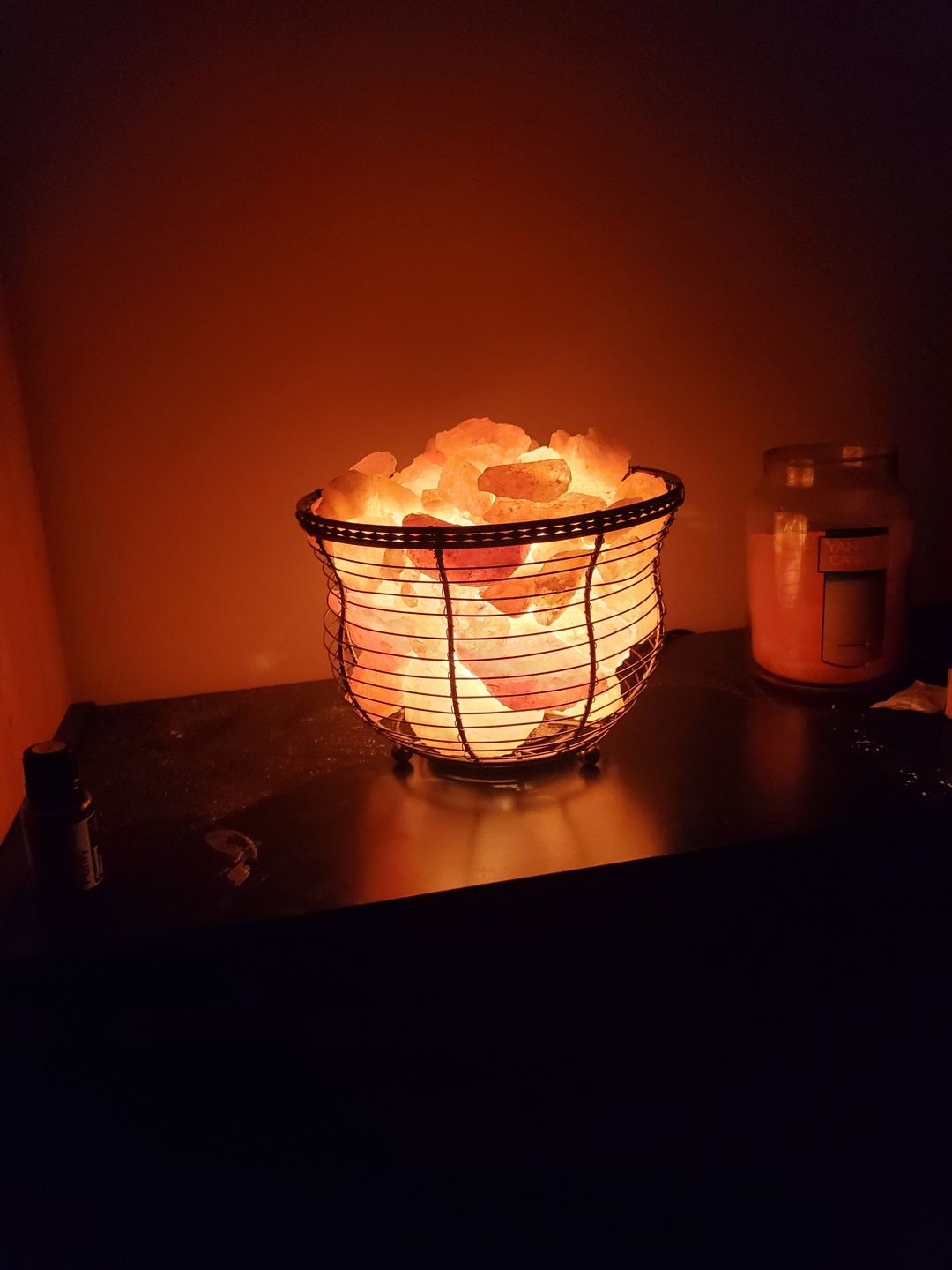 Customer photo review of Basket Salt Lamp With Salt Chunks