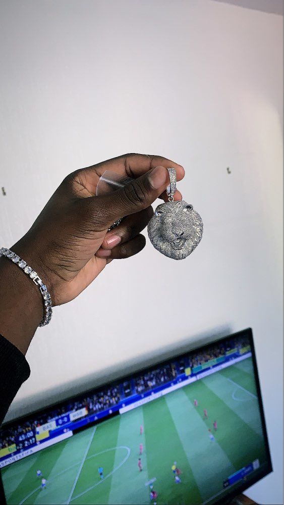 Customer photo review of Iced Out Lion Pendant
