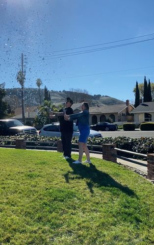 Customer photo review of Gender Reveal Confetti Cannon - Biodegradable Confetti