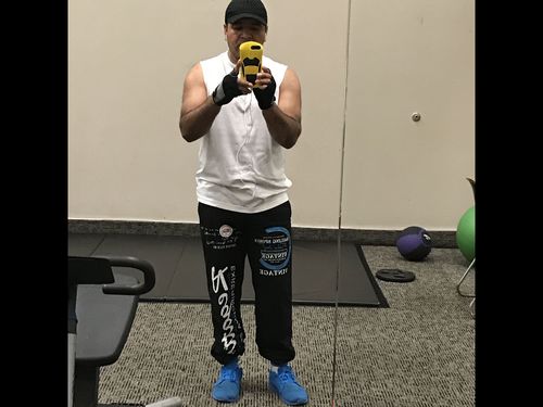 Customer photo review of Elastic Waist Printed Casual Pants