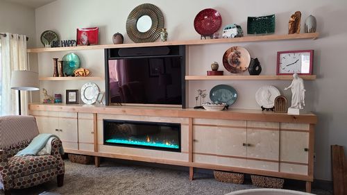 Customer photo review of **Open Box Item** IgniteXL Dimplex 50" Linear Recessed / Built in Electric Fireplace
