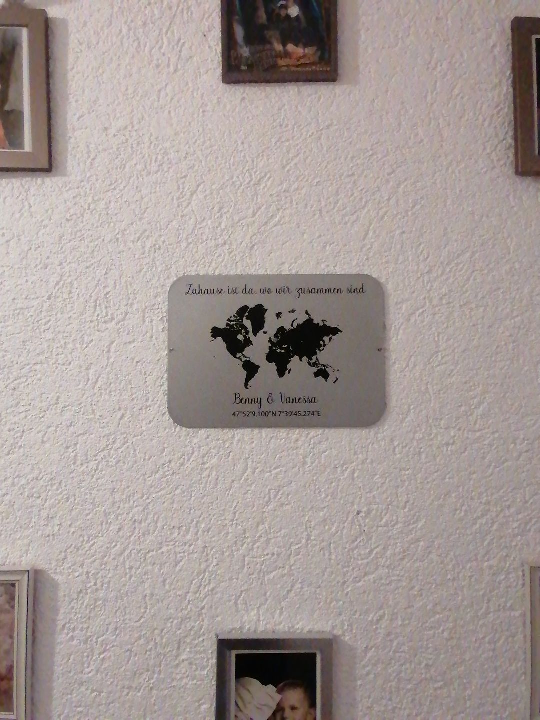 Customer photo review of Geschenk Weltkarte mit Koordinaten - personalisiert