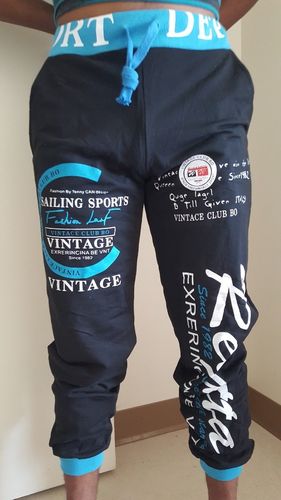 Customer photo review of Elastic Waist Printed Casual Pants