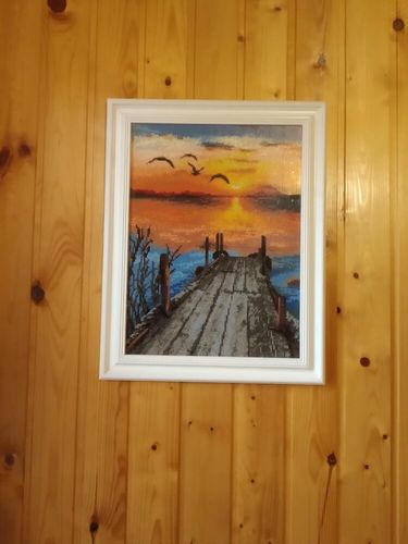 Customer photo review of 5D Diamond Painting Sonnenuntergang Seeblick