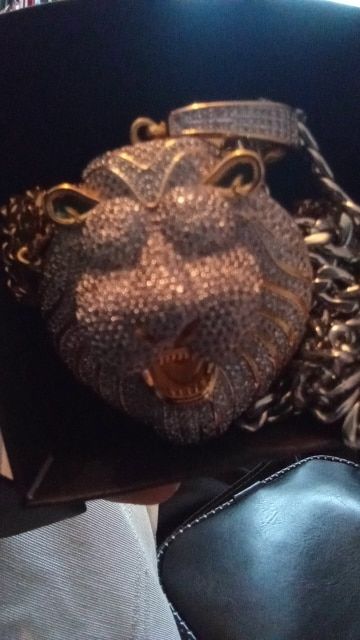 Customer photo review of Iced Out Lion Pendant