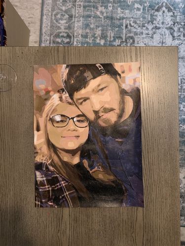 Customer photo review of Custom Paint By Numbers Kit - Upload Your Photo - Brush Set Included