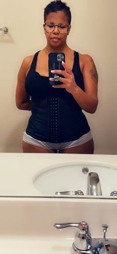 Customer photo review of Lux Latex Vest - Double Belt