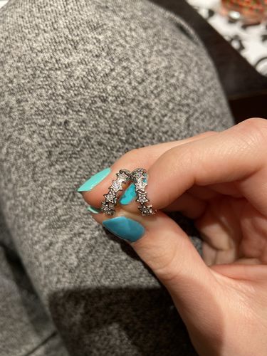 Customer photo review of Sun-Kissed Orange Candle - 925 Sterling Silver Mini Hoop Earring Collection