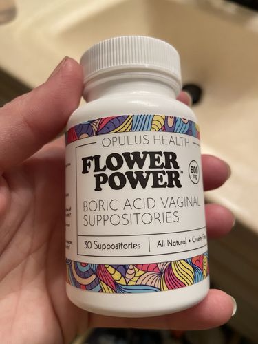 Customer photo review of Flower Power® Boric Acid Suppositories for Odor and Balance (30ct/ea)