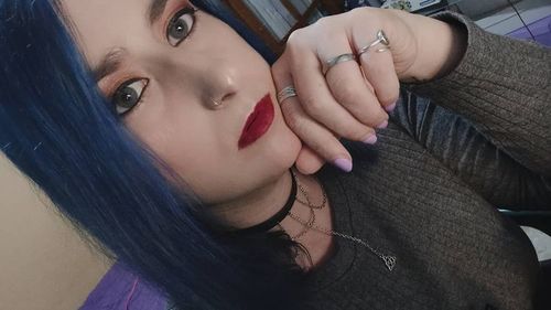 Customer photo review of Icoloured® Queen Blue Colored Contact Lenses