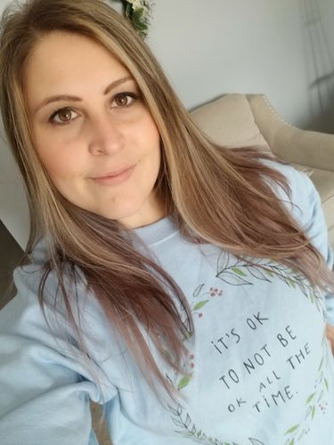 Customer photo review of It's OK To Not Be OK All The Time -- Sweatshirt