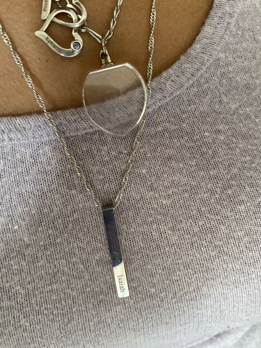 Customer photo review of Custom 3D Bar Necklace