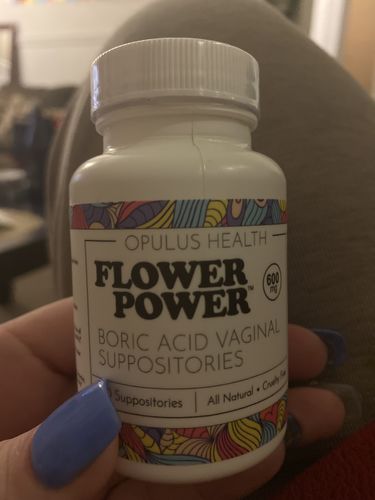 Customer photo review of Flower Power® Boric Acid Suppositories for Odor and Balance (30ct/ea)