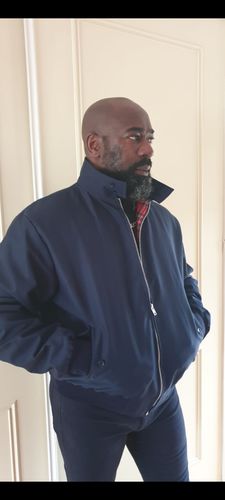 Customer photo review of Mens Classic Harrington Jacket - Navy