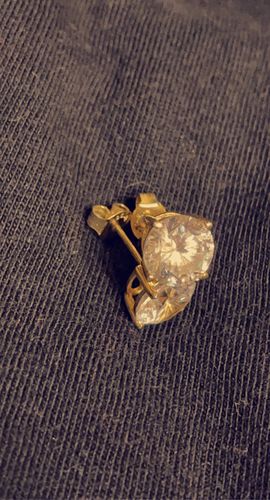 Customer photo review of 14k Finish Superior Grade CZ Round Studs