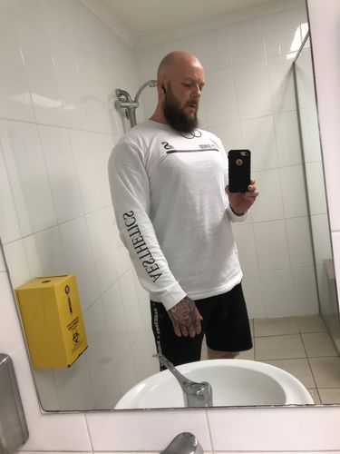 Customer photo review of LONGSLEEVE TRAINING TEE long sleeve t-shirt t shirt tops - WHITE