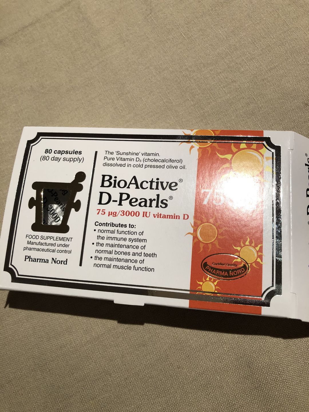 Customer photo review of Pharma Nord BioActive Vitamin D Pearls 75UG