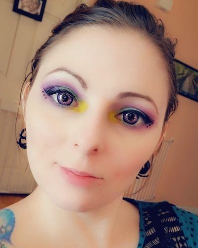 Customer photo review of Icoloured® Elf Purple Colored Contact Lenses