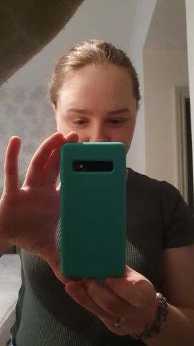 Customer photo review of Eco Friendly Galaxy S10 Phone Case - Turtle in Turquoise