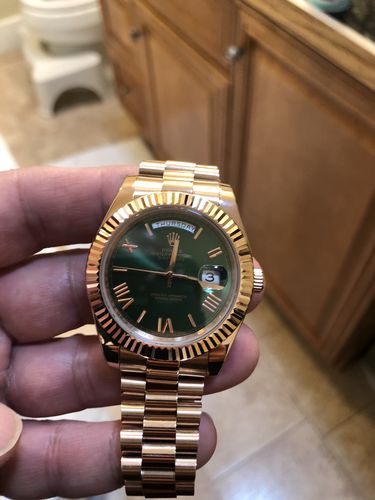 Customer photo review of Replica Rolex Day Date - Rose Gold/Green