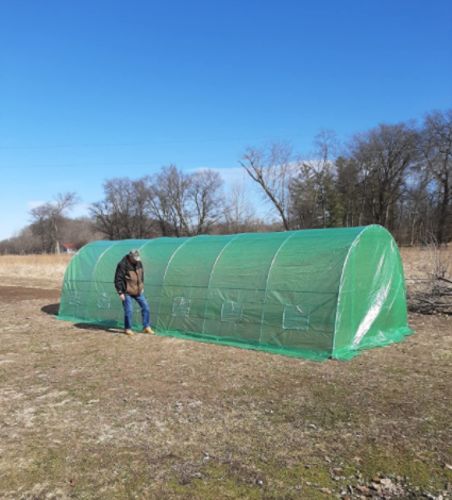 Customer photo review of Erommy 20'x10'x7' Tunnel Greenhouses Walk-in Hoop House, Green