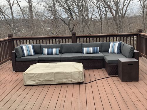 Customer photo review of Outdoor Conversational Sofa With Firepits