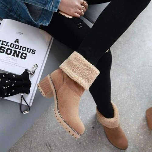 Customer photo review of Women's Suede Leather Ankle Boots (FINAL SALE)