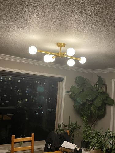 Customer photo review of Mid-Century Modern Sputnik Semi Flush Mount