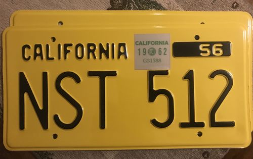 Customer photo review of 1958 CALIFORNIA LICENSE PLATE 6"x12" (156.5mm x 305mm)