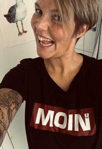 Customer photo review of Moin bordeaux Damen Organic Shirt