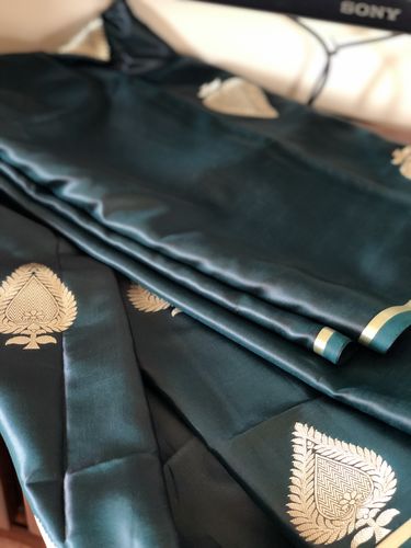 Customer photo review of Limited time offer "Extra 10% off" : Jade Green Woven Spade Saree